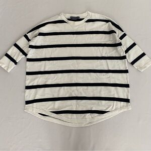 Toss Designs Women’s Sweater Oversized Boxy Striped Nautical Beachy Casual